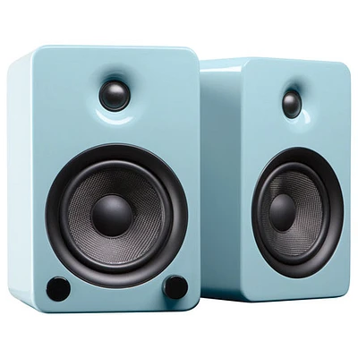 Haut-parleur d'étagère Bluetooth 80 W YU5 de Kanto - Sarcelle brillant - Paire
