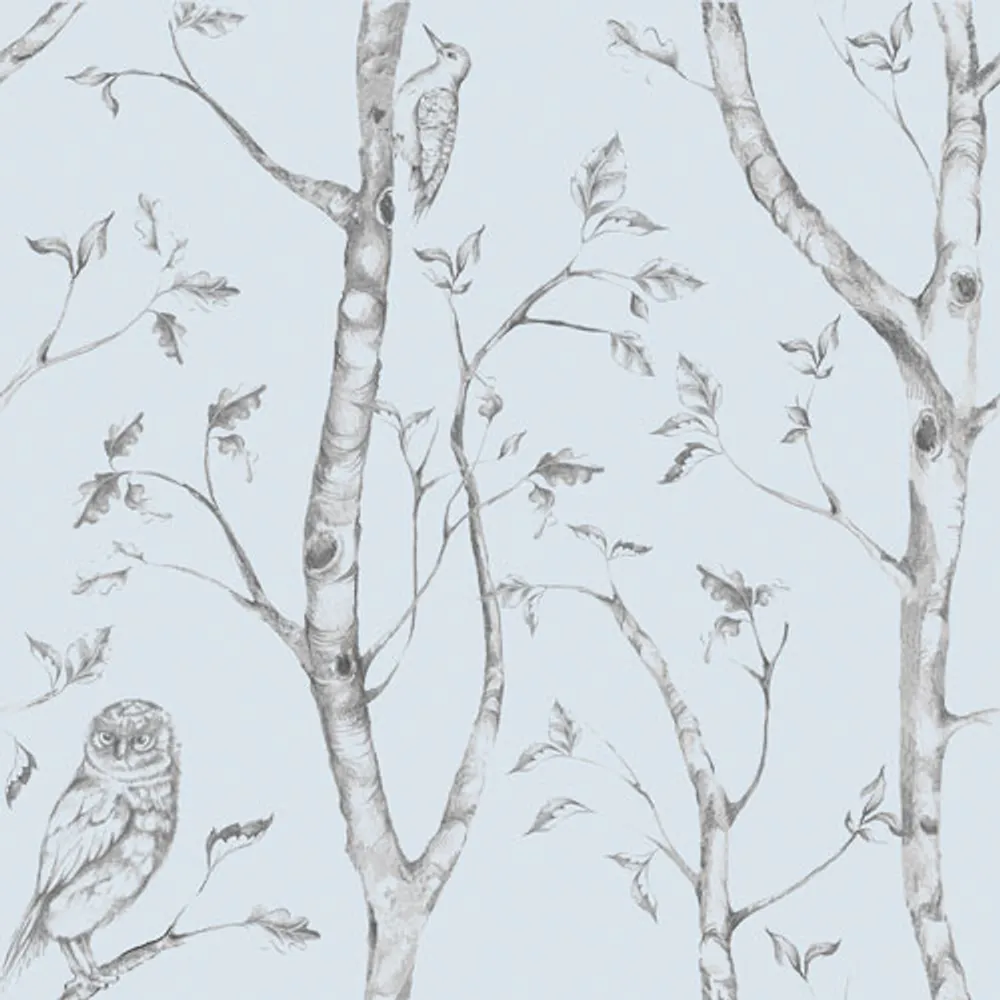 Papier peint autocollant à motif forestier NuWallpaper - Bleu