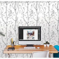 NuWallpaper Grey Woods Peel and Stick Wallpaper