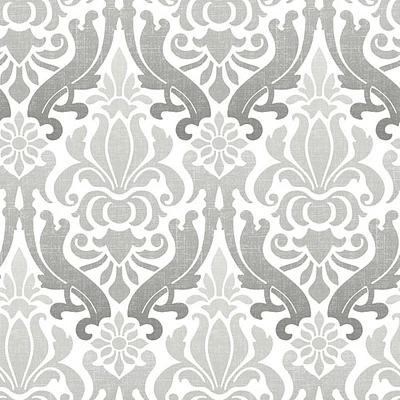 NuWallpaper Nouveau Damask Peel and Stick Wallpaper - Grey