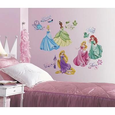 Décalcomanies Disney Princess Royal Debut à peler et à coller de RoomMates - Rose - Bleu - Vert