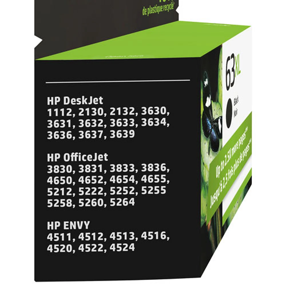 Cartouche d'encre noire 63XL de HP