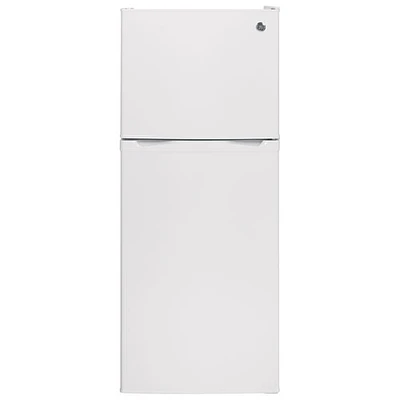 Réfrigérateur à congélateur supérieur avec éclairage DEL 11,6 pi3 24 po de GE (GPE12FGKWW) - Blanc
