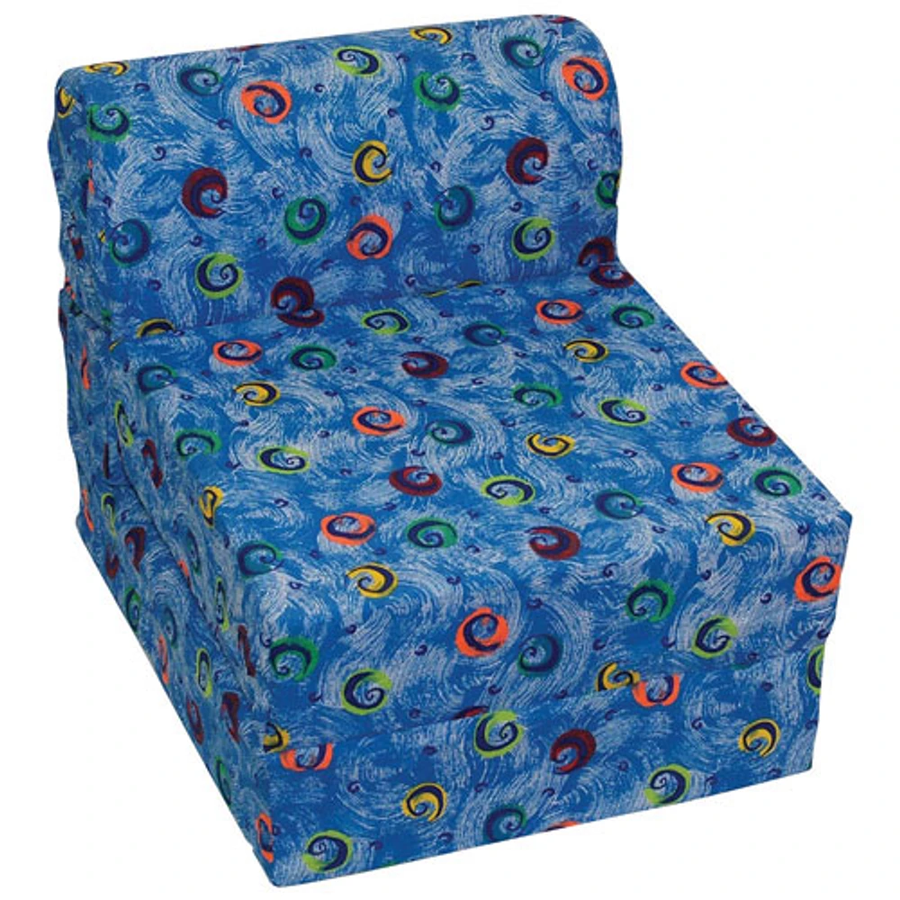 Fauteuil traditionnel de Comfy Kids pour enfants - Tourbillons bleus