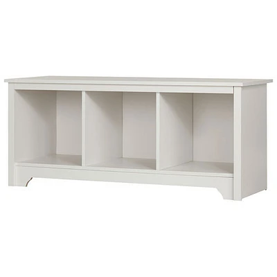 Banc de rangement de style transitionnel de Vito à 3 tablettes - Blanc