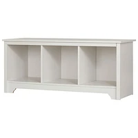 Banc de rangement de style transitionnel de Vito à 3 tablettes - Blanc