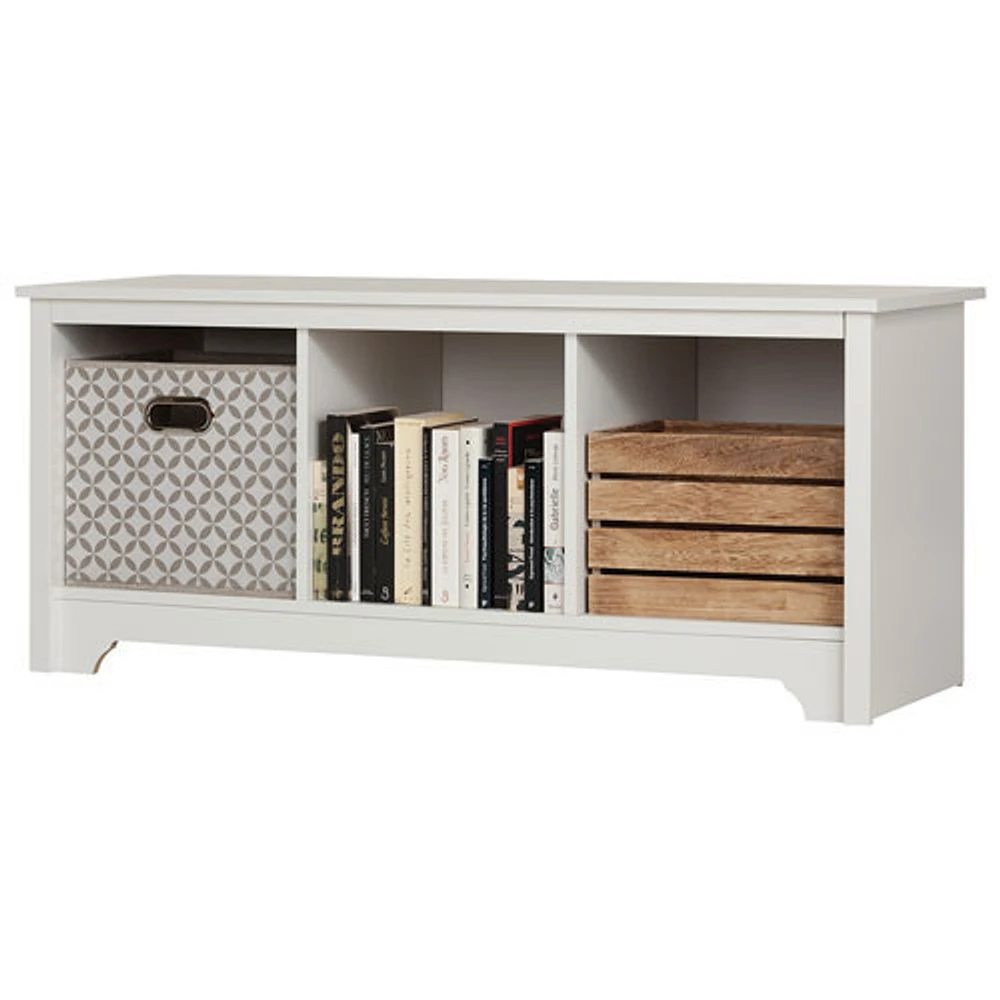 Banc de rangement de style transitionnel de Vito à 3 tablettes - Blanc