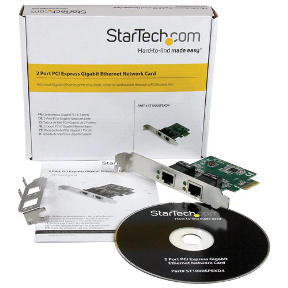 Carte réseau à 2 ports PCI-E Gigabit 10/100/1000 de StarTech