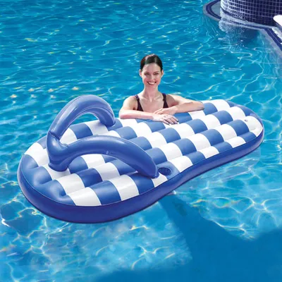 Flotteur de piscine gonflable en forme de sandale de Blue Wave - Bleu-blanc