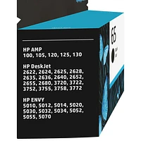 Cartouche d'encre noire HP 65 (N9K02AN#140)