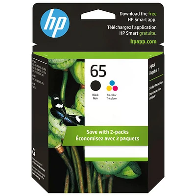 Paquet de 2 cartouches d'encre couleur/noire HP 65