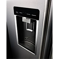 KitchenAid 36" 23.8 Cu. Ft. Counter-Depth French Door Refrigerator with Water & Ice Dispenser (KRFC704FPS) - Stainless Steel