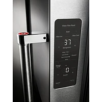 KitchenAid 36" 23.8 Cu. Ft. Counter-Depth French Door Refrigerator with Water & Ice Dispenser (KRFC704FPS) - Stainless Steel