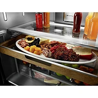 KitchenAid 36" 23.8 Cu. Ft. Counter-Depth French Door Refrigerator with Water & Ice Dispenser (KRFC704FPS) - Stainless Steel
