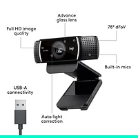 Logitech C922 Pro Stream 1080p HD Streaming & Gaming Webcam