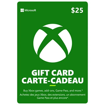Carte-cadeau de 25 $ pour Xbox Live - Téléchargement numérique