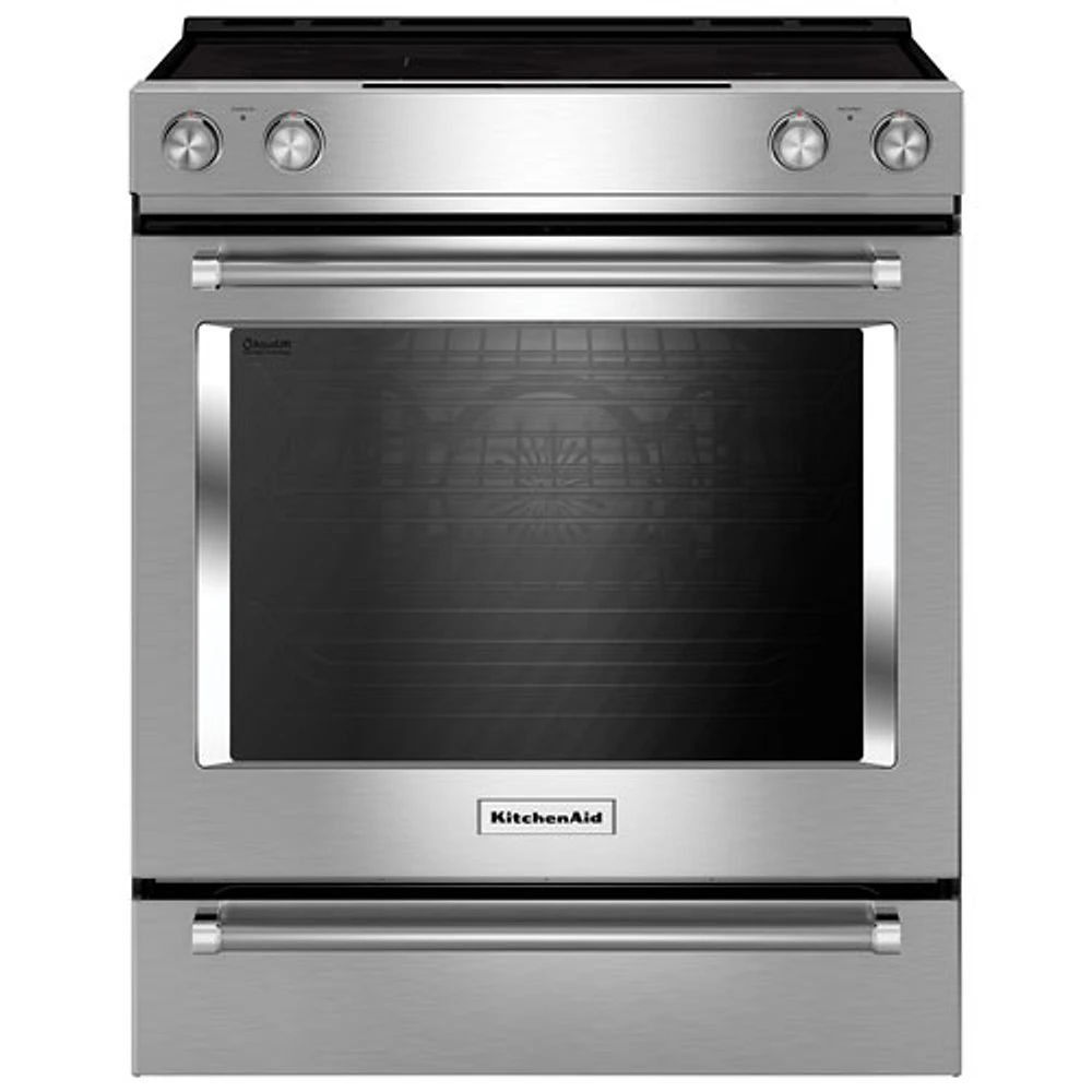 Cuisinière encastrable de 30 po à four autonettoyant de 6,4 pi3 de KitchenAid - Inox - Bte ouverte