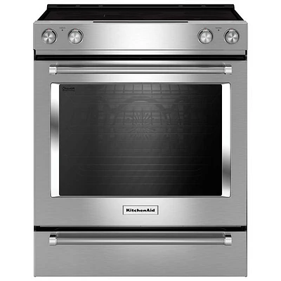 Cuisinière encastrable de 30 po à four autonettoyant de 6,4 pi3 de KitchenAid - Inox - Bte ouverte