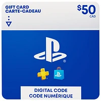 Carte-cadeau à code de téléchargement numérique de $ pour PlayStation Store