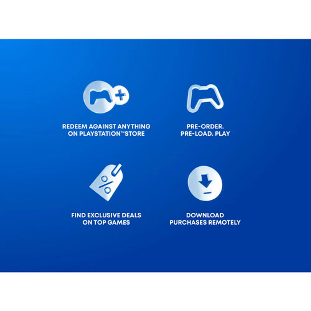 Carte-cadeau à code de téléchargement numérique de $ pour PlayStation Store