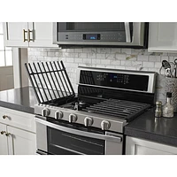 Whirlpool 30" 6.0 Cu. Ft. Double Oven 5-Burner Slide-In Gas Range (WGG745S0FS) - Stainless Steel