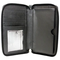 Ashlin Celie Leather Zippered Clutch Wallet - Black