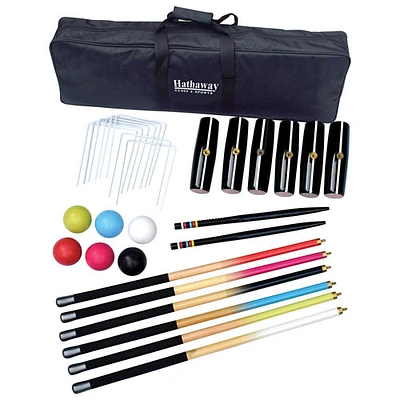 Jeu de croquet portatif de luxe de Hathaway