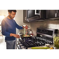 KitchenAid 30" 5.8 Cu. Ft. True Convection 5-Burner Gas Range (KFGG500EBS) - Black Stainless Steel