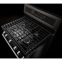 KitchenAid 30" 5.8 Cu. Ft. True Convection 5-Burner Gas Range (KFGG500EBS) - Black Stainless Steel