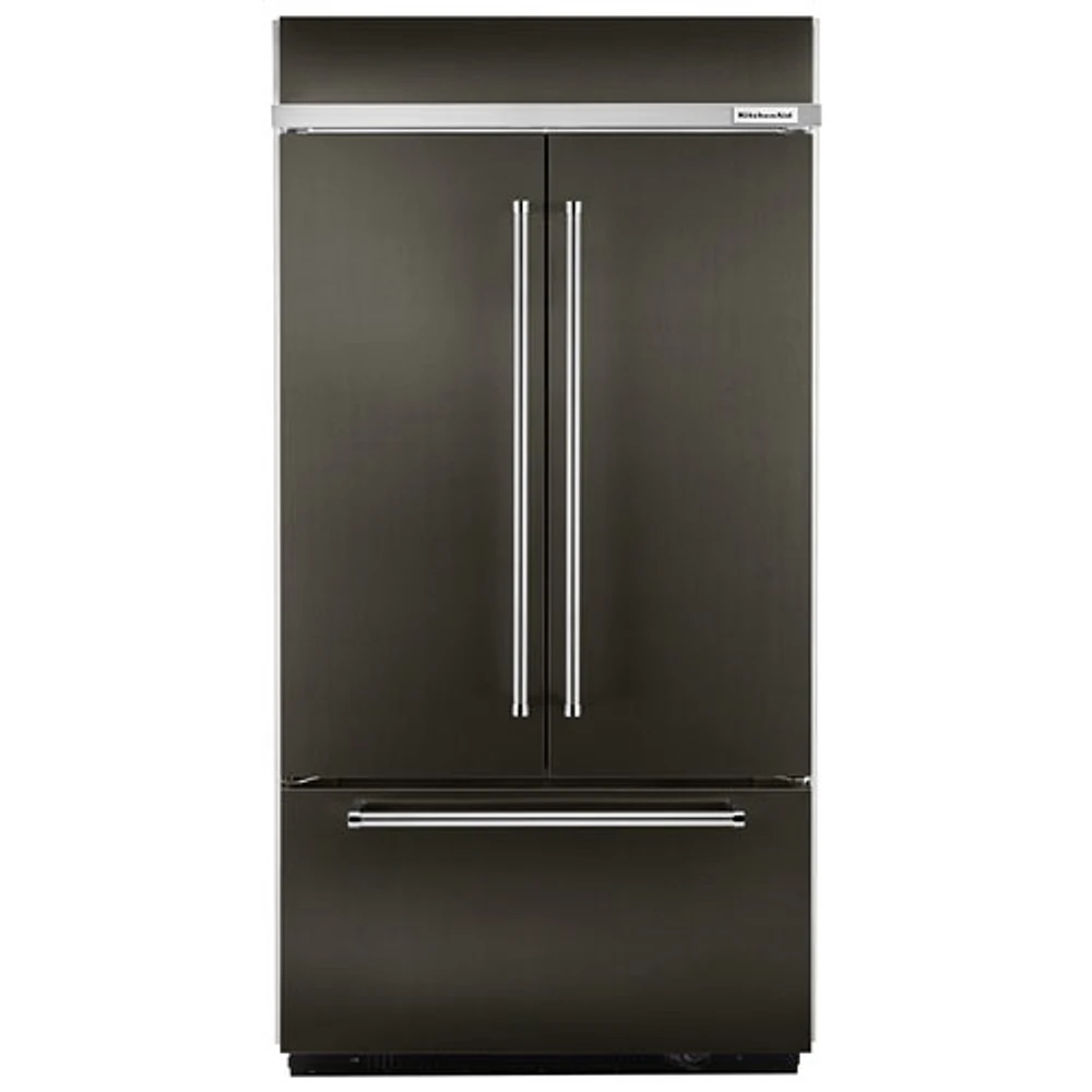 KitchenAid 43" 24.2 Cu. Ft. Built-in French Door Refrigerator (KBFN502EBS) - Black Stainless Steel