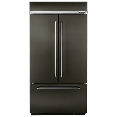 KitchenAid 43" 24.2 Cu. Ft. Built-in French Door Refrigerator (KBFN502EBS) - Black Stainless Steel
