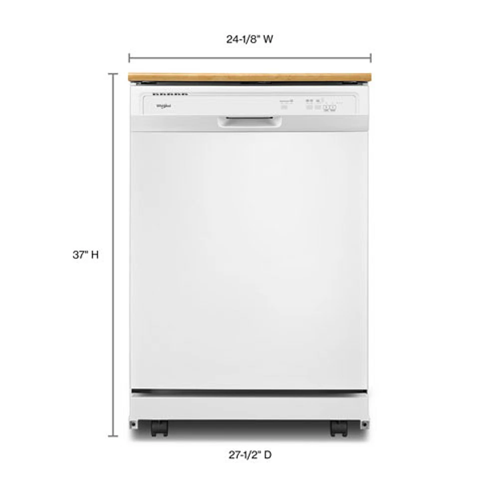 Lave-vaisselle mobile 24 po 64 dB de Whirlpool (WDP370PAHW) - Blanc