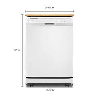 Lave-vaisselle mobile 24 po 64 dB de Whirlpool (WDP370PAHW) - Blanc