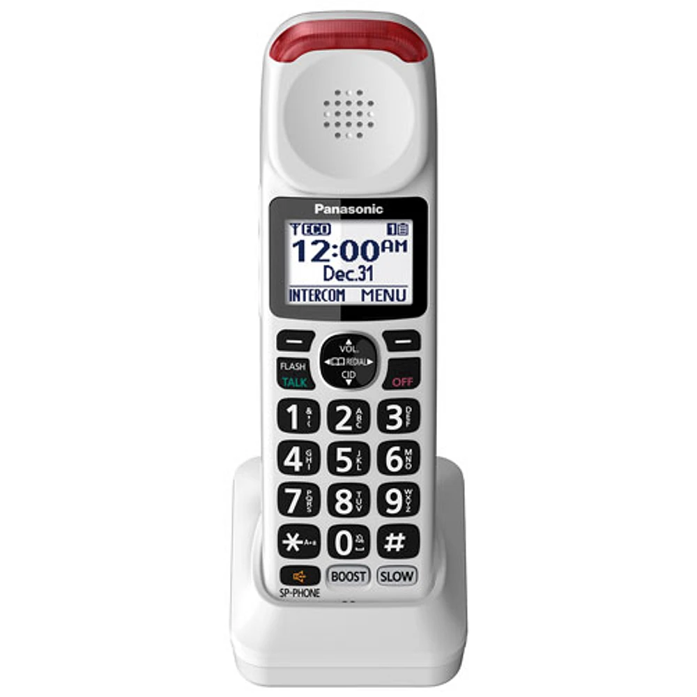 Panasonic 1.9GHz 1-Handset Amplified Cordless Phone with Answering Machine (KXTGM470W) - White