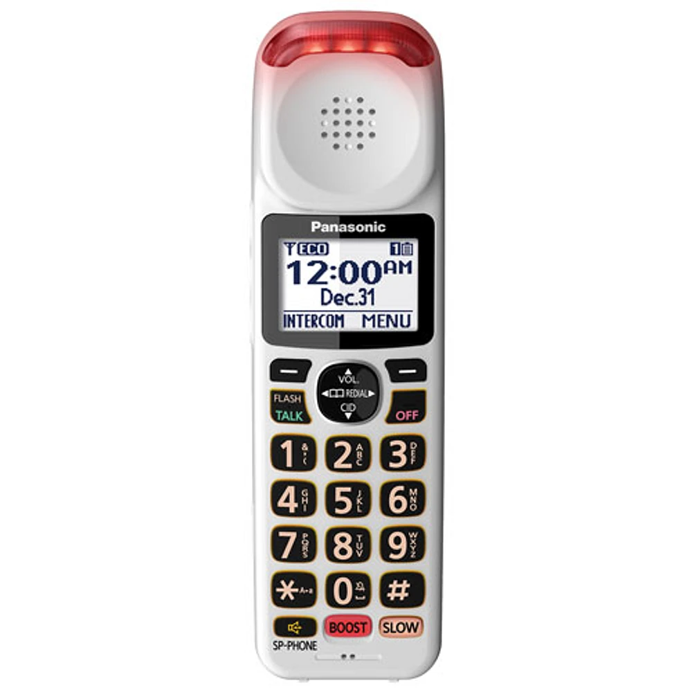 Panasonic 1.9GHz 1-Handset Amplified Cordless Phone with Answering Machine (KXTGM470W) - White
