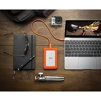 LaCie Rugged 1TB USB-C Portable External Hard Drive for PC/Mac (STFR1000800) - Orange