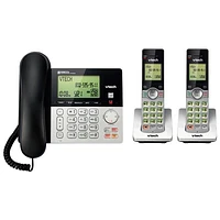 VTech 2-Handset DECT 6.0 Cordless Phone with Answering System and Caller ID (CS6949-2) - Silver