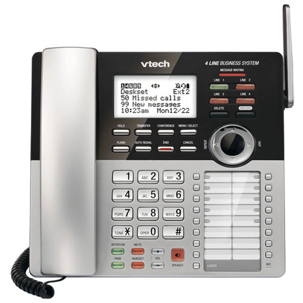 Poste de bureau supplémentaire à fil DECT 6.0 de VTech (CM18245) pour modèle CM18245 - Argenté