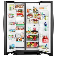 Réfrigérateur côte à côte avec éclairage DEL 24,9 pi³ 36 po de Whirlpool (WRS315SNHB) - Noir
