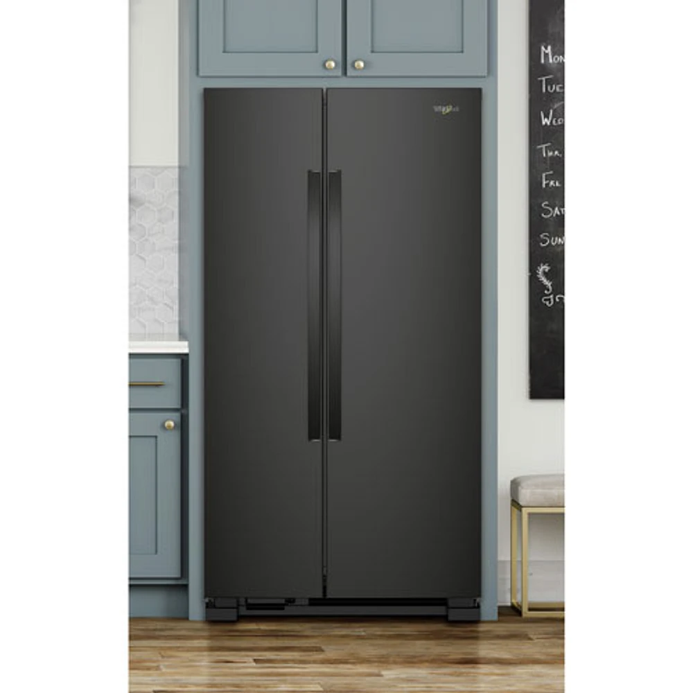 Réfrigérateur côte à côte avec éclairage DEL 24,9 pi³ 36 po de Whirlpool (WRS315SNHB) - Noir