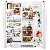 Réfrigérateur côte à côte avec éclairage DEL 24,9 pi³ 36 po de Whirlpool (WRS315SNHW) - Blanc