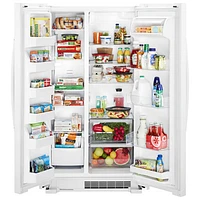 Réfrigérateur côte à côte avec éclairage DEL 24,9 pi³ 36 po de Whirlpool (WRS315SNHW) - Blanc