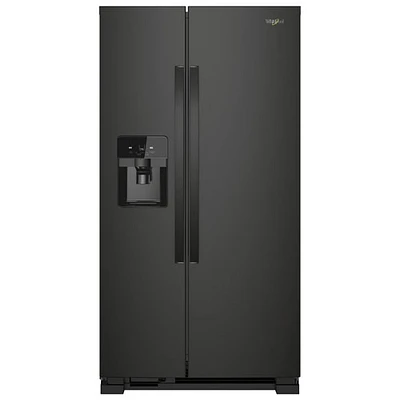 Whirlpool 33" 21.2 Cu. Ft. Side-by-Side Refrigerator w/ Ice & Water Dispenser (WRS321SDHB) - Black