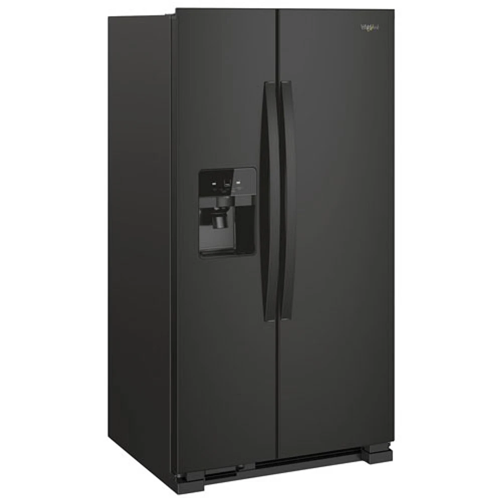 Réfrigérateur côte à côte 21,2 pi³ 33 po/distributeur eau/glaçons de Whirlpool (WRS321SDHB) - Noir