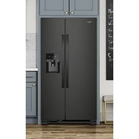 Réfrigérateur côte à côte 21,2 pi³ 33 po/distributeur eau/glaçons de Whirlpool (WRS321SDHB) - Noir