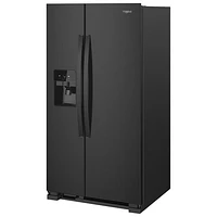 Réfrigérateur côte à côte 21,2 pi³ 33 po/distributeur eau/glaçons de Whirlpool (WRS321SDHB) - Noir