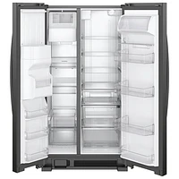 Réfrigérateur côte à côte 21,2 pi³ 33 po/distributeur eau/glaçons de Whirlpool (WRS321SDHB) - Noir