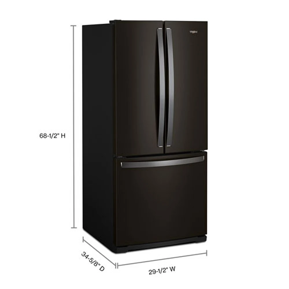 Réfrigérateur deux portes 19,7 pi³ 30 po avec éclairage DEL de Whirlpool (WRF560SMHV) - Inox noir