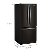Réfrigérateur deux portes 19,7 pi³ 30 po avec éclairage DEL de Whirlpool (WRF560SMHV) - Inox noir