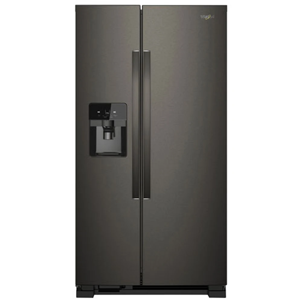 Réfrigérateur côte à côte 24,5 pi³ 36 po, distr. eau/glaçons de Whirlpool (WRS325SDHV) - Inox noir